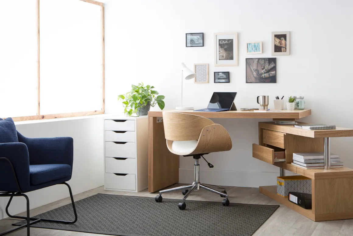 New Miliboo Escritorio moderno modular con almacenaje 2 cajones amovible madera MAX