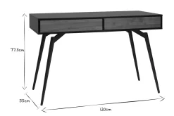 Online Miliboo Escritorio moderno negro mate y contrachapado de nogal TRIPOLI