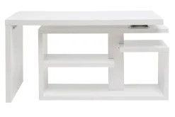 Best Miliboo Escritorio moderno pivotante lacado blanco brillante L147-217 cm HALTON