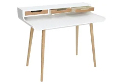 Hot Miliboo Escritorio nórdico madera blanca con almacenaje OPUS