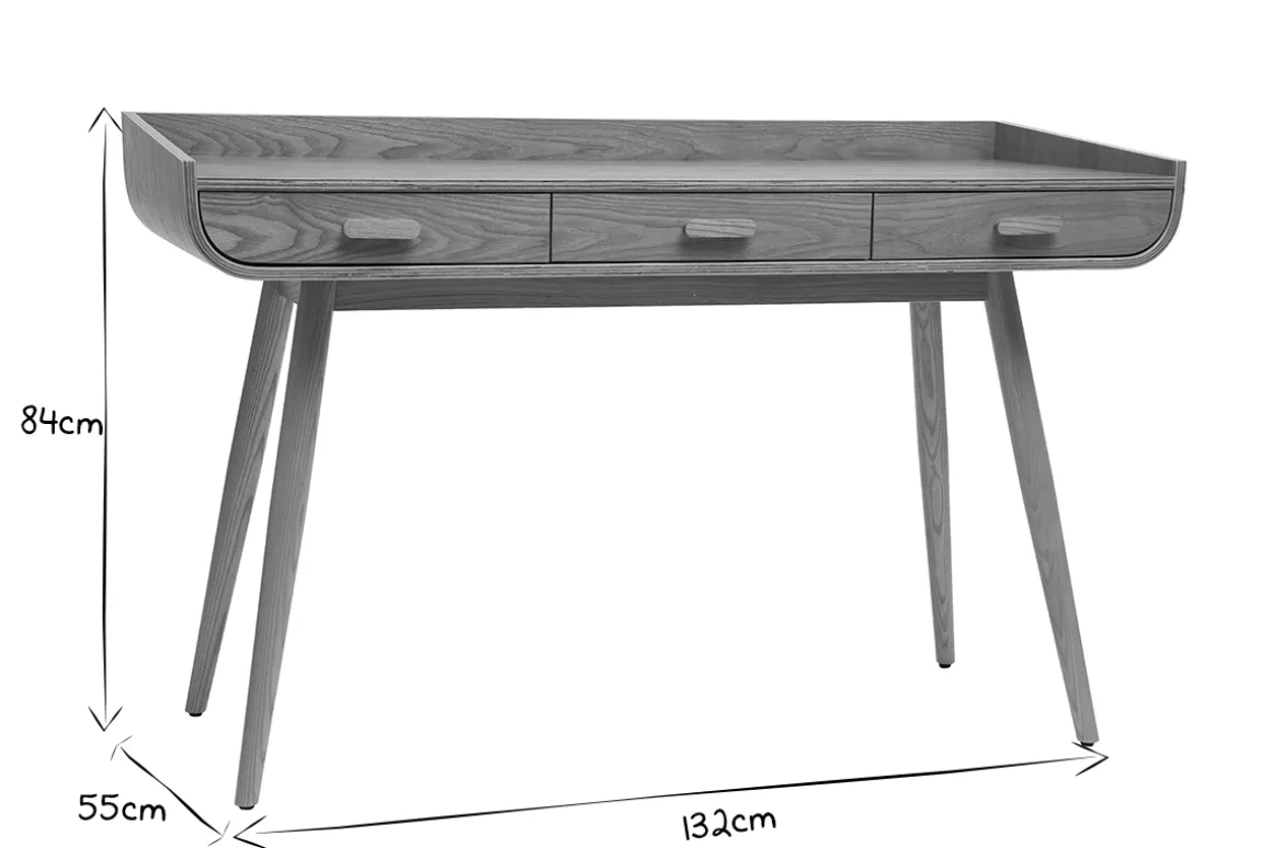 Fashion Miliboo Escritorio nórdico madera clara HALLEN