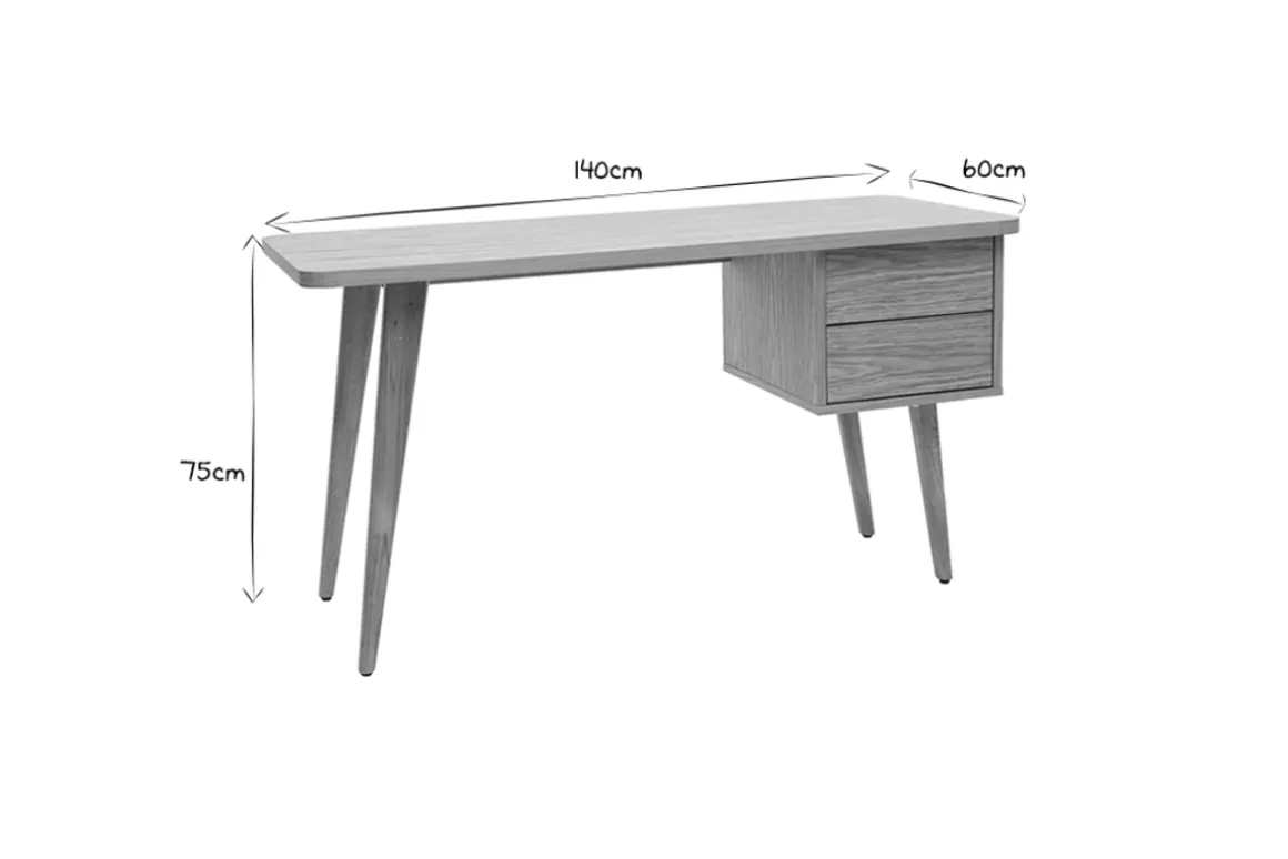 Fashion Miliboo Escritorio roble L140 cm FIFTIES