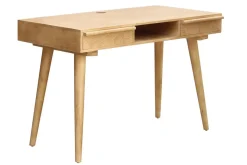 Discount Miliboo Escritorio étnico de madera maciza de mango tallada con 2 cajones KAFFIR