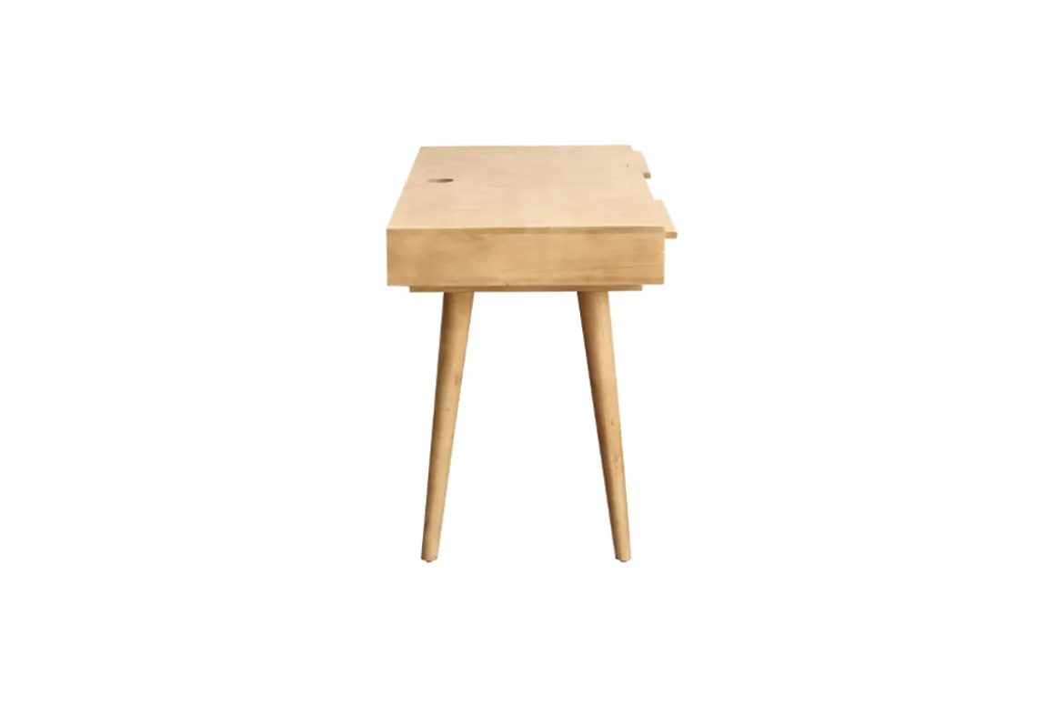 Discount Miliboo Escritorio étnico de madera maciza de mango tallada con 2 cajones KAFFIR