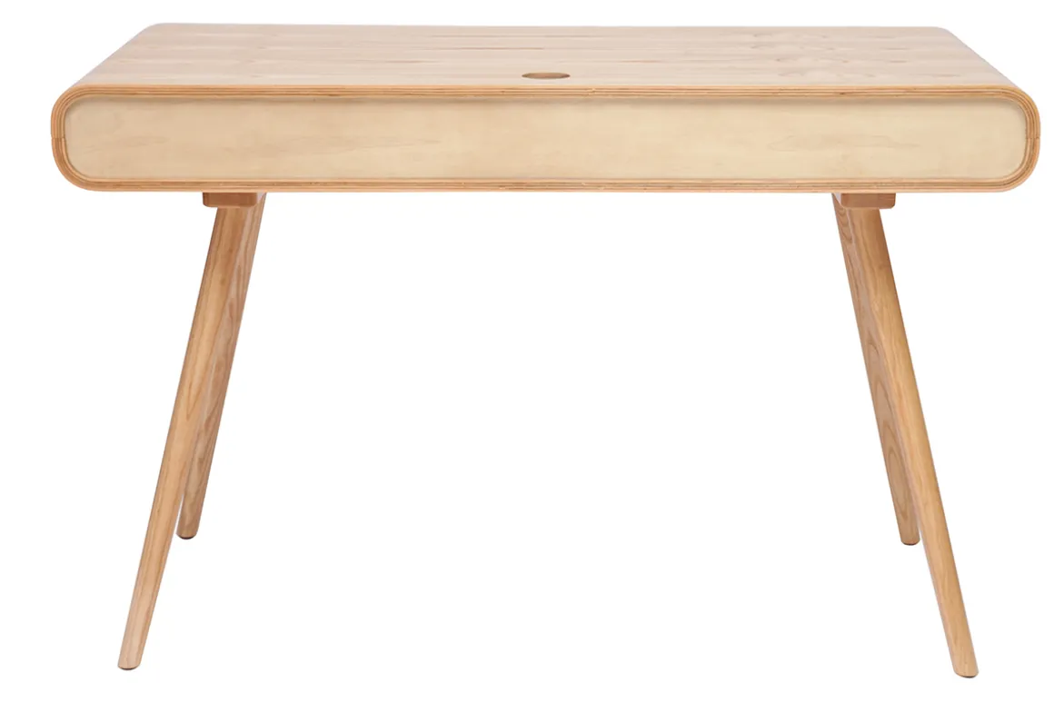 Sale Miliboo Escritorio vintage con almacenaje de madera clara y caña 120 cm OLYMPE