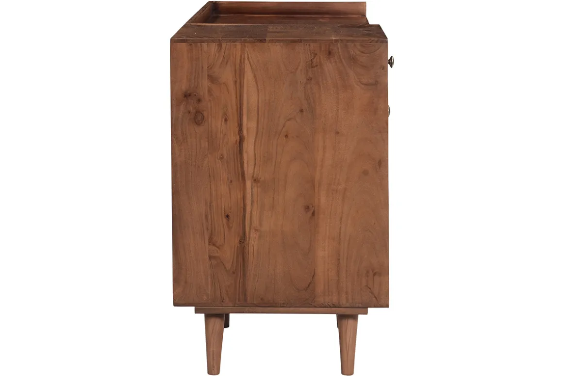 Discount Miliboo Escritorio vintage con compartimento de almacenaje de madera de acacia maciza 130 cm ROBY