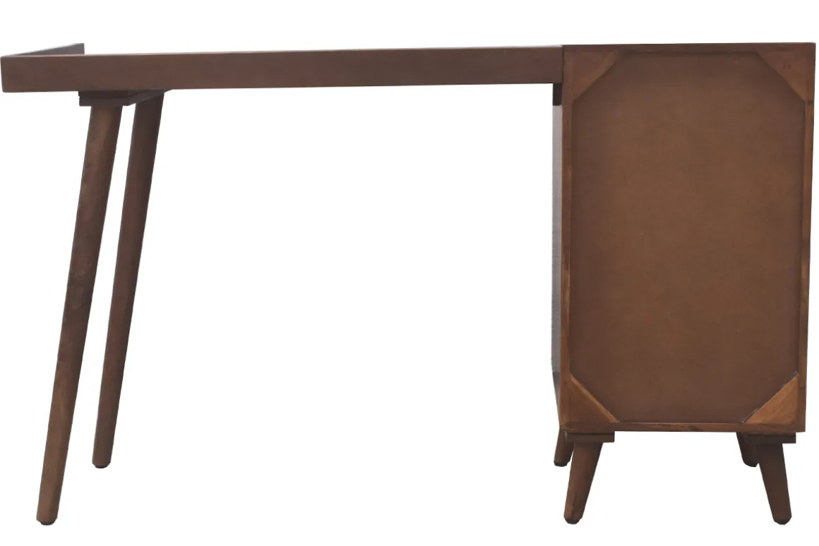 Discount Miliboo Escritorio vintage con compartimento de almacenaje de madera de acacia maciza 130 cm ROBY