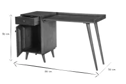 Discount Miliboo Escritorio vintage con compartimento de almacenaje de madera de acacia maciza 130 cm ROBY