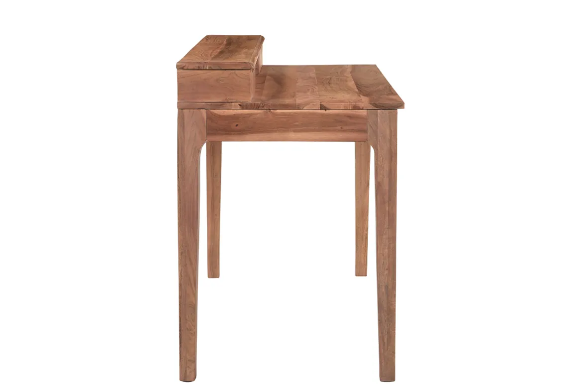 Clearance Miliboo Escritorio vintage de acacia maciza con compartimento y cajones 115 cm GARY