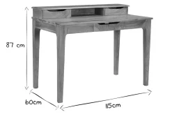 Clearance Miliboo Escritorio vintage de acacia maciza con compartimento y cajones 115 cm GARY