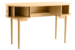 Discount Miliboo Escritorio vintage de contrachapado de roble con patas de roble macizo EPIC