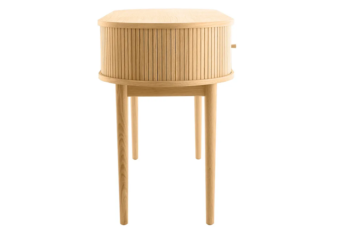 Discount Miliboo Escritorio vintage de contrachapado de roble con patas de roble macizo EPIC
