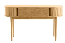 Discount Miliboo Escritorio vintage de contrachapado de roble con patas de roble macizo EPIC
