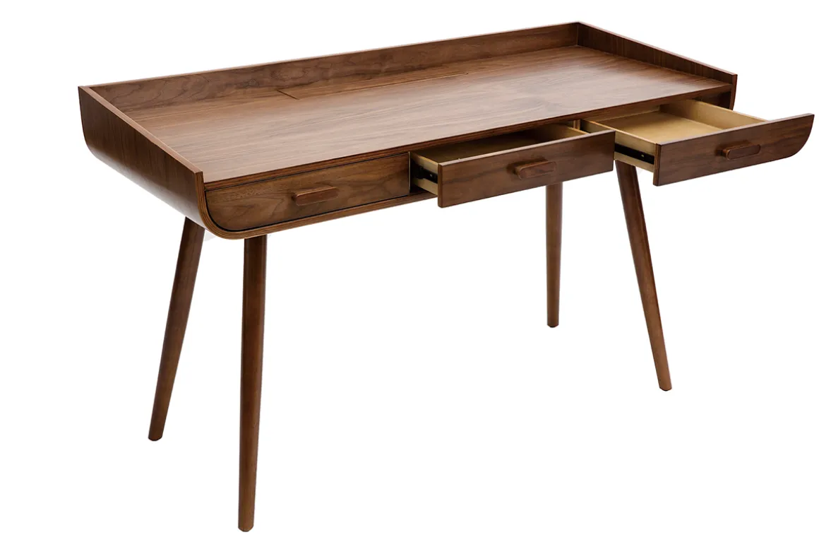 Shop Miliboo Escritorio vintage madera nogal HALLEN