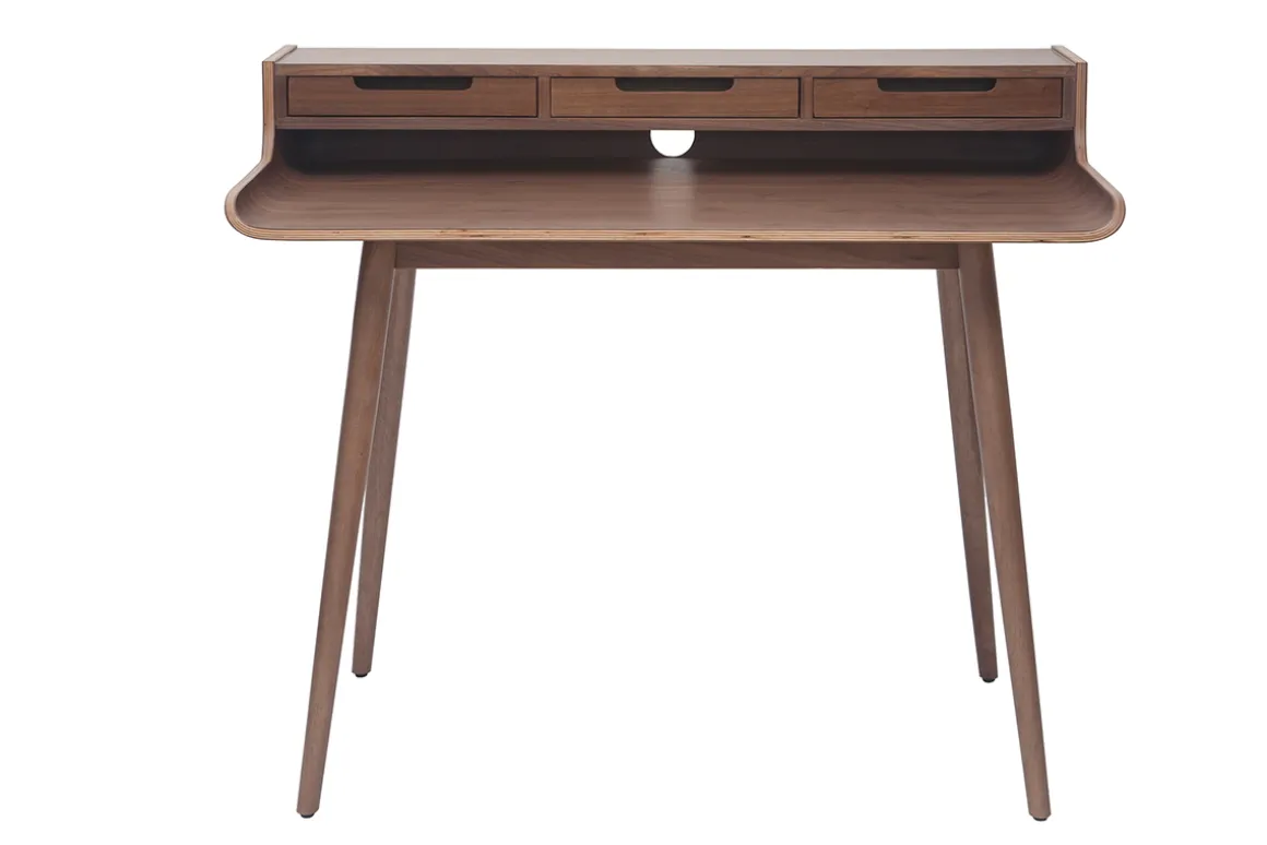 Best Miliboo Escritorio vintage nogal 3 cajones L110 cm OPUS