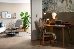 Best Miliboo Escritorio vintage nogal 3 cajones L110 cm OPUS