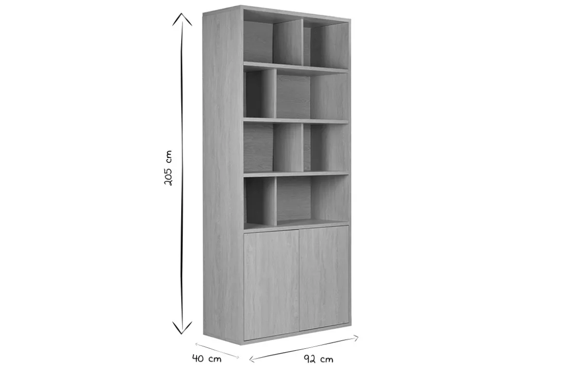 Store Miliboo Estantería acabado de madera clara de roble 92 cm - NAGANO
