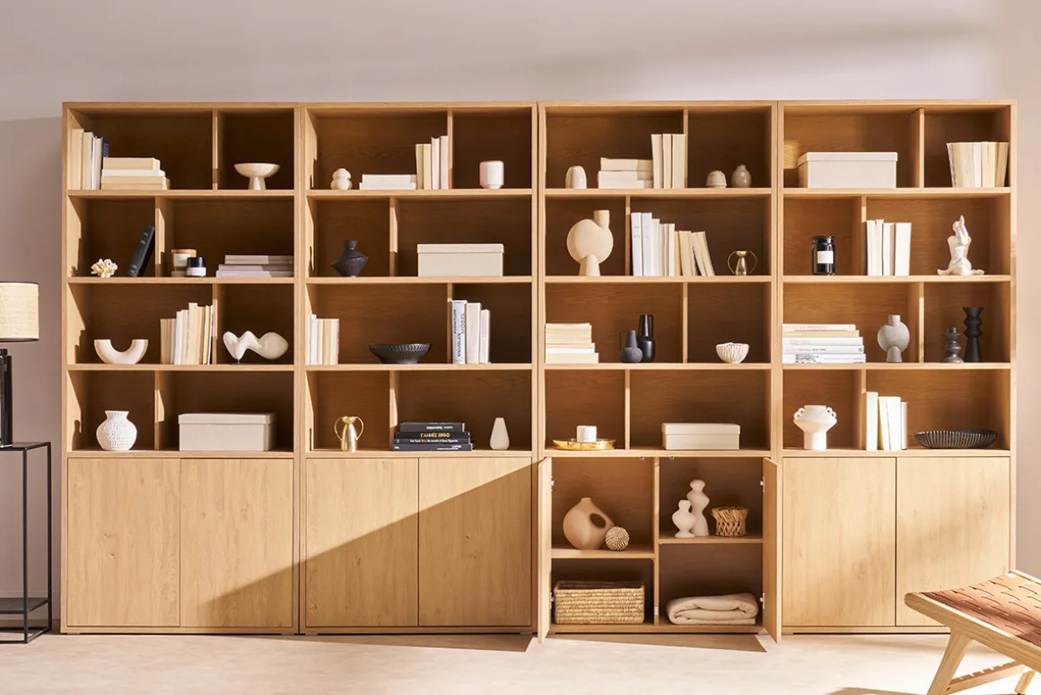 Store Miliboo Estantería acabado de madera clara de roble 92 cm - NAGANO