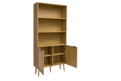 Online Miliboo Estantería acabado en madera clara, rejilla de ratán y metal negro L90 MANILLE