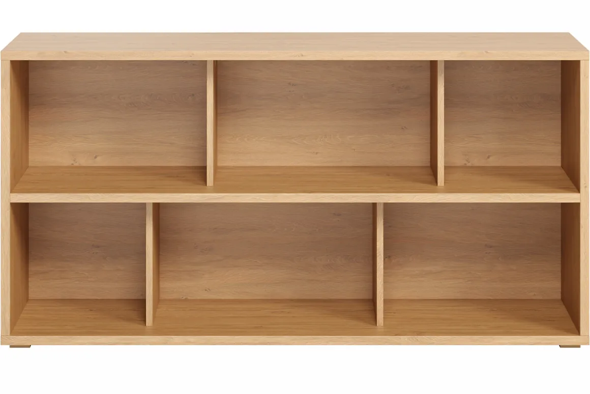 Fashion Miliboo Estantería baja acabado de madera clara de roble 140 cm EPURE