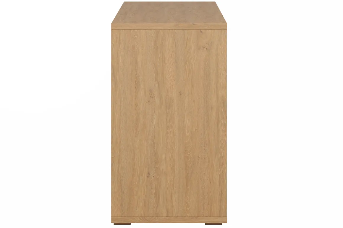 Fashion Miliboo Estantería baja acabado de madera clara de roble 140 cm EPURE