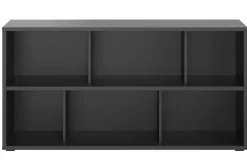 Outlet Miliboo Estantería baja acabado de madera negra 140 cm EPURE