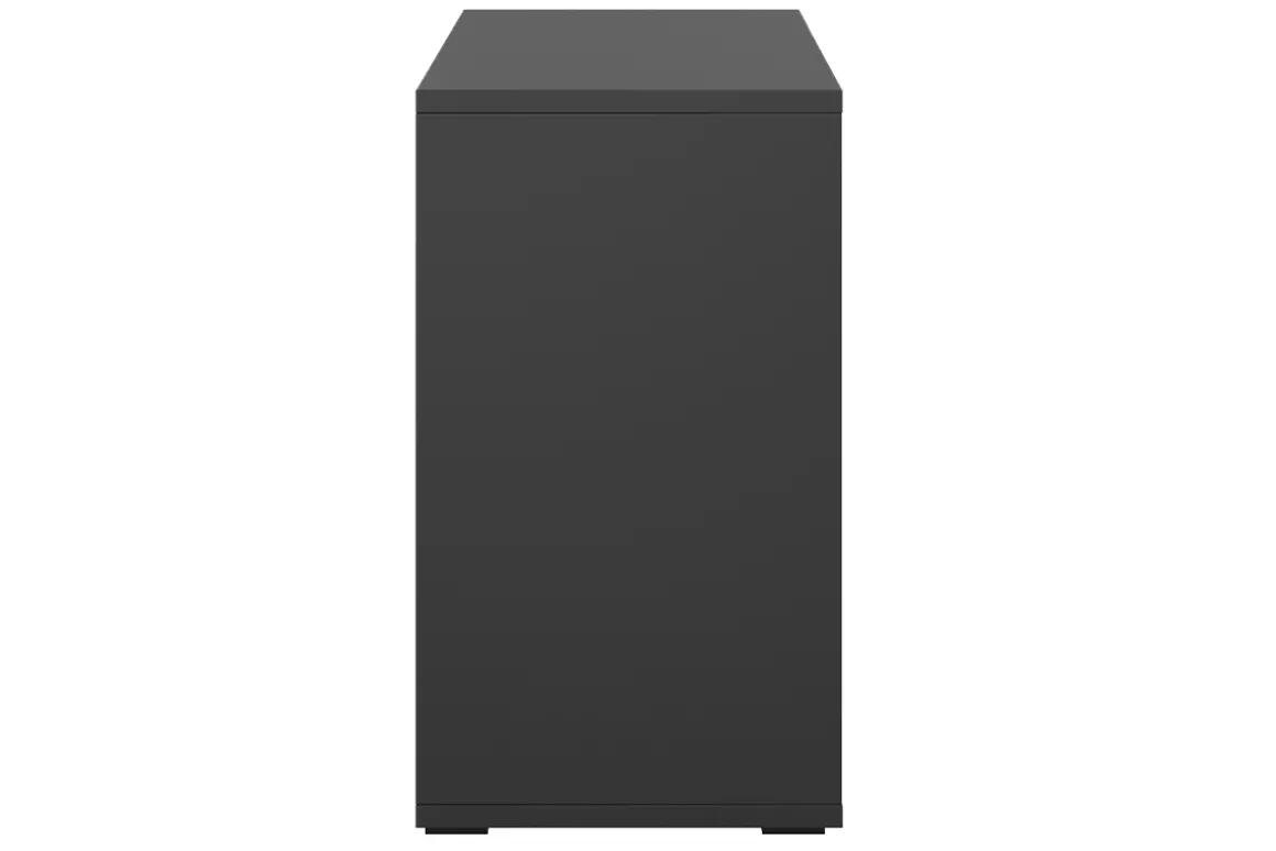 Outlet Miliboo Estantería baja acabado de madera negra 140 cm EPURE