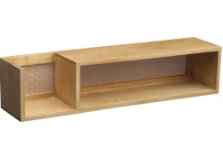 Cheap Miliboo Estantería de pared de madera maciza de mango y caña de ratán 90 cm ACANGE