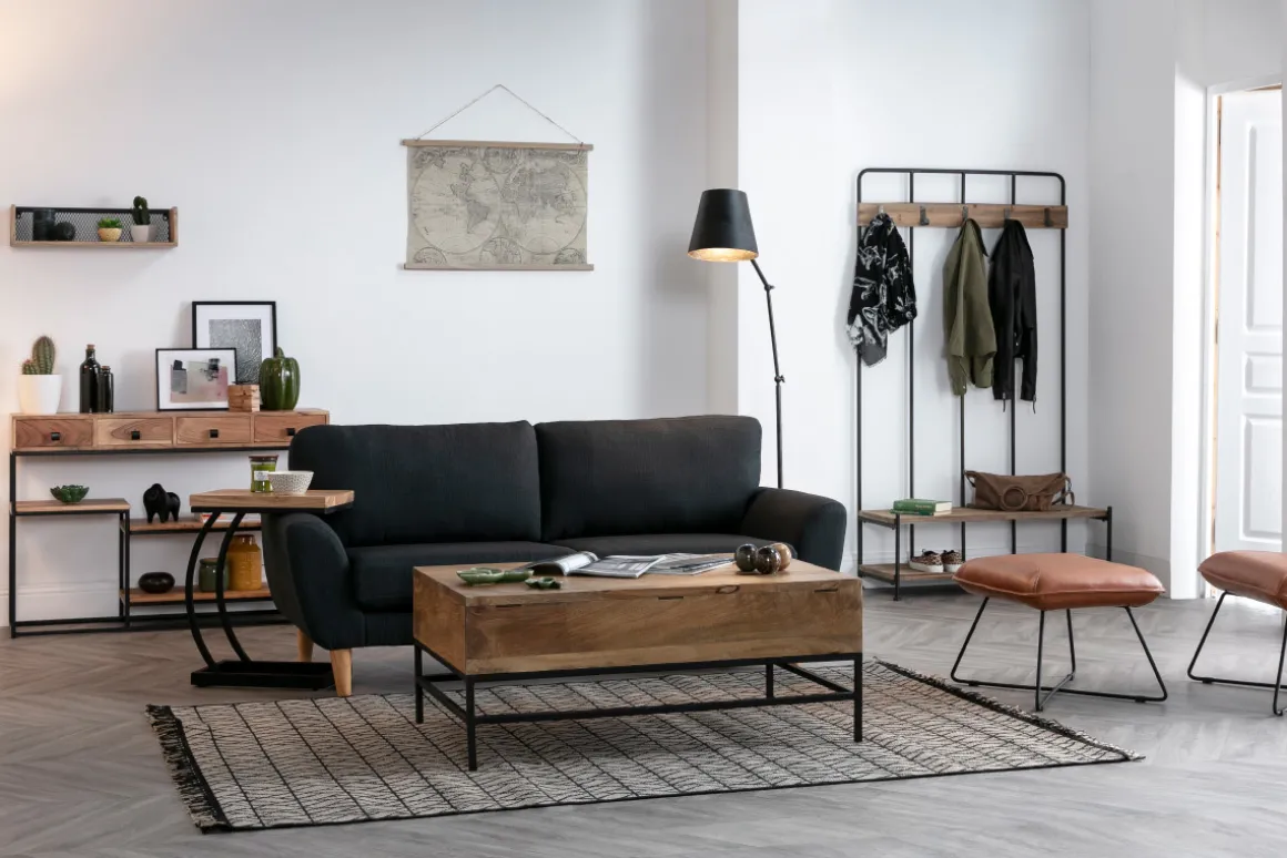 Sale Miliboo Estantería de pared industrial mango y metal 60 cm RACK