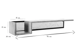 Sale Miliboo Estantería de pared industrial mango y metal 90 cm RACK