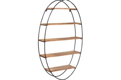 Sale Miliboo Estantería de pared oval en acacia y metal A130 cm HANG