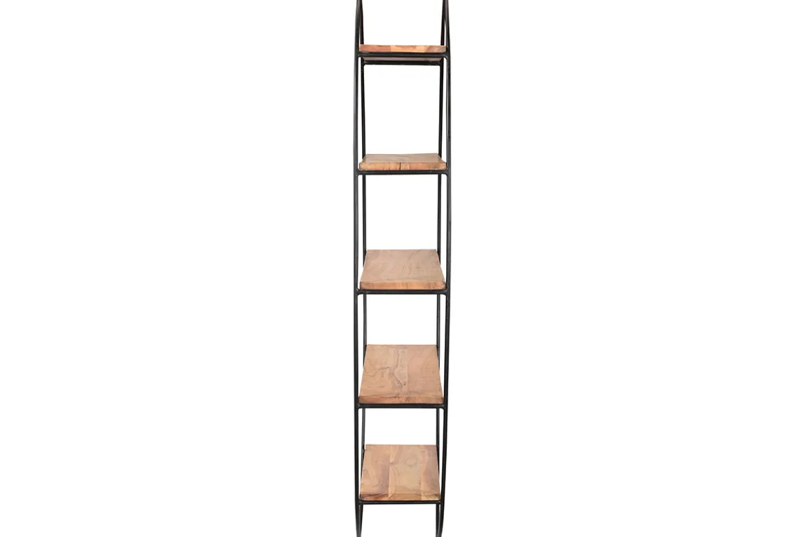 Sale Miliboo Estantería de pared oval en acacia y metal A130 cm HANG