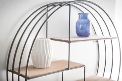 Clearance Miliboo Estantería mural diseño redonda madera y metal ENSO