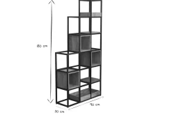 Shop Miliboo Estantería separador de espacios en mango y metal negro A180 cm FINLEY
