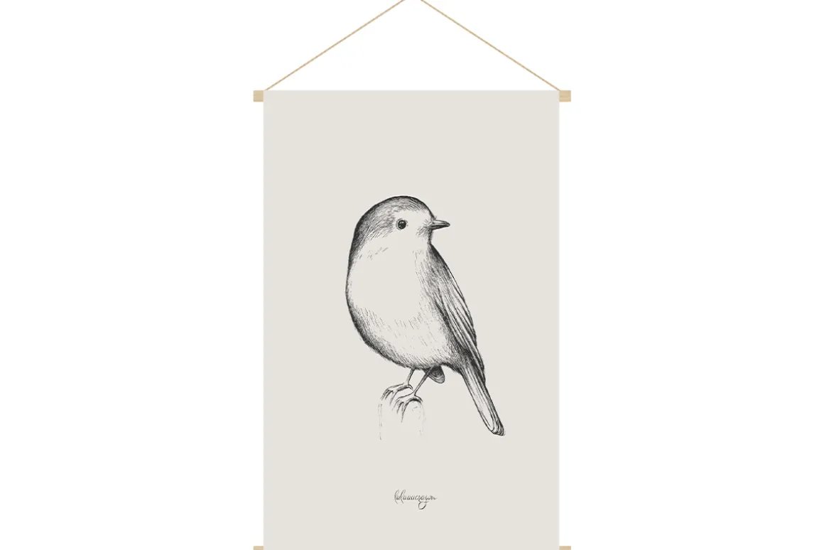 Online Miliboo Kakemono con estampado de pájaro 40 x 60 cm MELODY