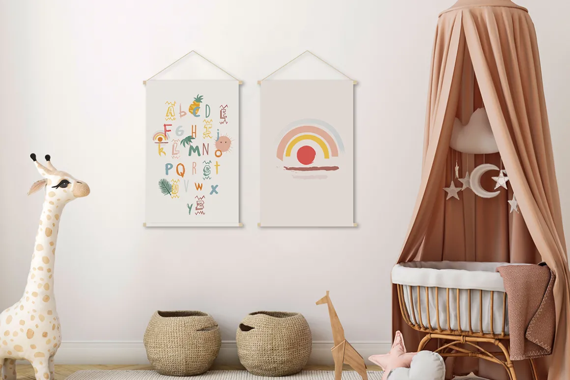 Cheap Miliboo Kakemono infantil arcoíris 40 x 60 cm HAPPY