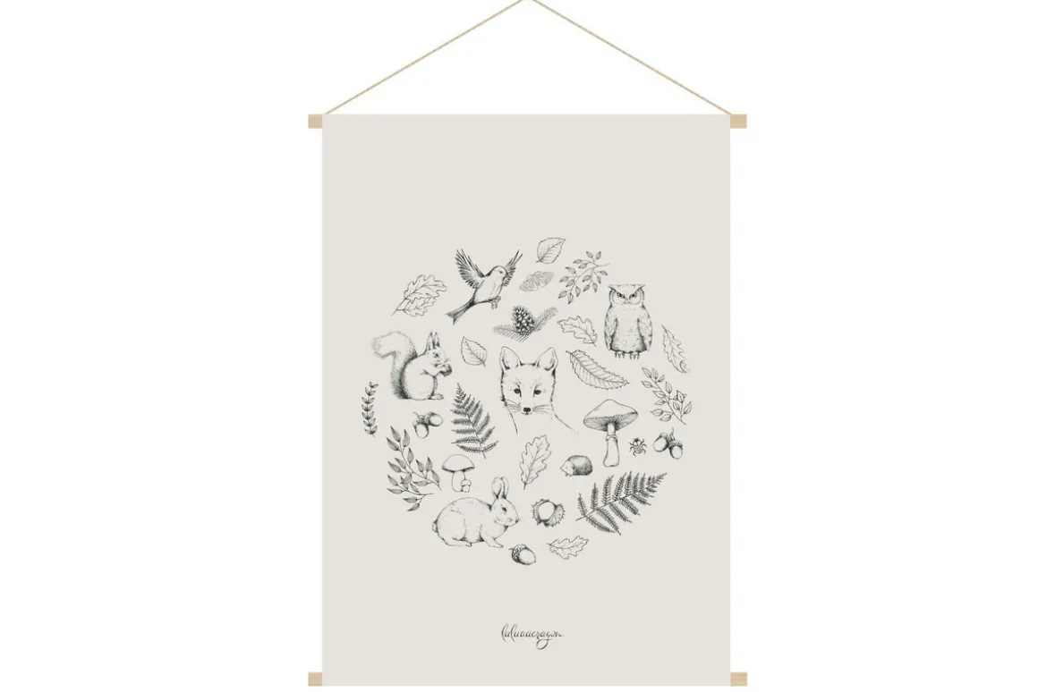 Fashion Miliboo Kakemono infantil con bosque otoñal 40 x 60 cm FORET