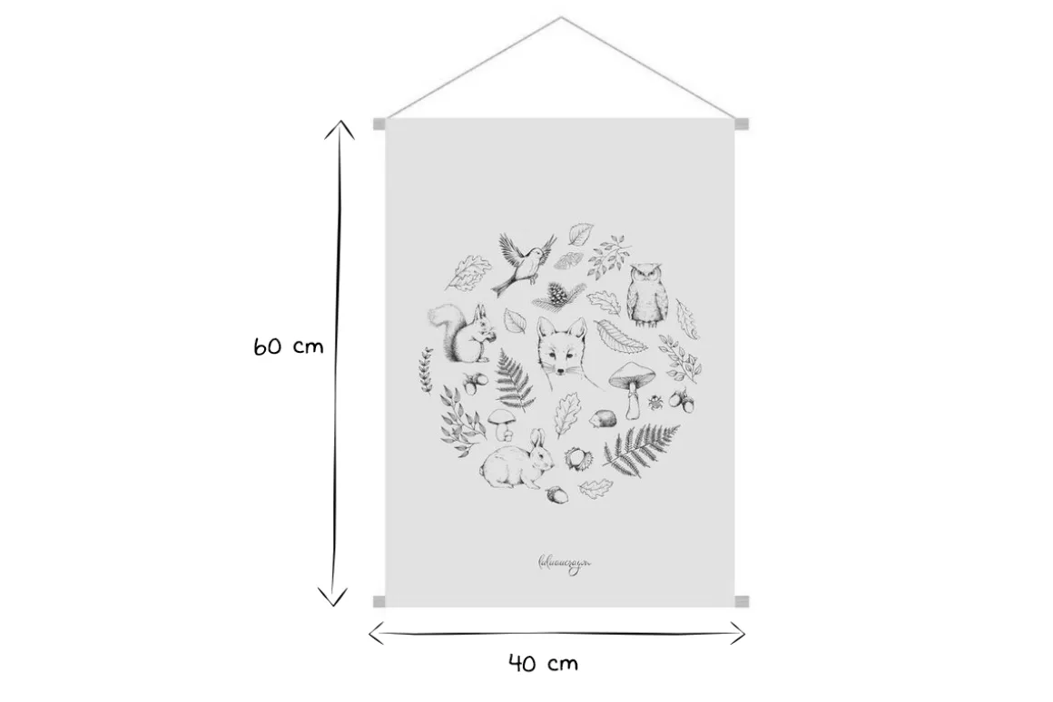 Fashion Miliboo Kakemono infantil con bosque otoñal 40 x 60 cm FORET