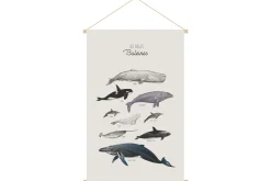 Shop Miliboo Kakemono infantil con ilustración de ballenas 40 x 60 cm OCEAN