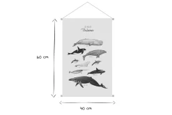 Shop Miliboo Kakemono infantil con ilustración de ballenas 40 x 60 cm OCEAN