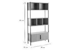 Cheap Miliboo Librería de contrachapado de roble con patas de metal negro SILKA