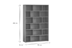 Discount Miliboo Librería de diseño acabado roble 140 cm EPURE