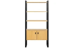 New Miliboo Librería de roble claro y metal negro 195 cm OPAL