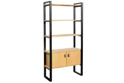 New Miliboo Librería de roble claro y metal negro 195 cm OPAL