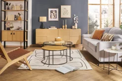 New Miliboo Librería de roble claro y metal negro 195 cm OPAL