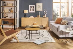 New Miliboo Librería de roble claro y metal negro 195 cm OPAL