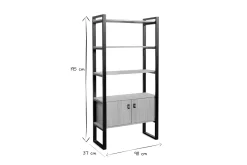 New Miliboo Librería de roble claro y metal negro 195 cm OPAL