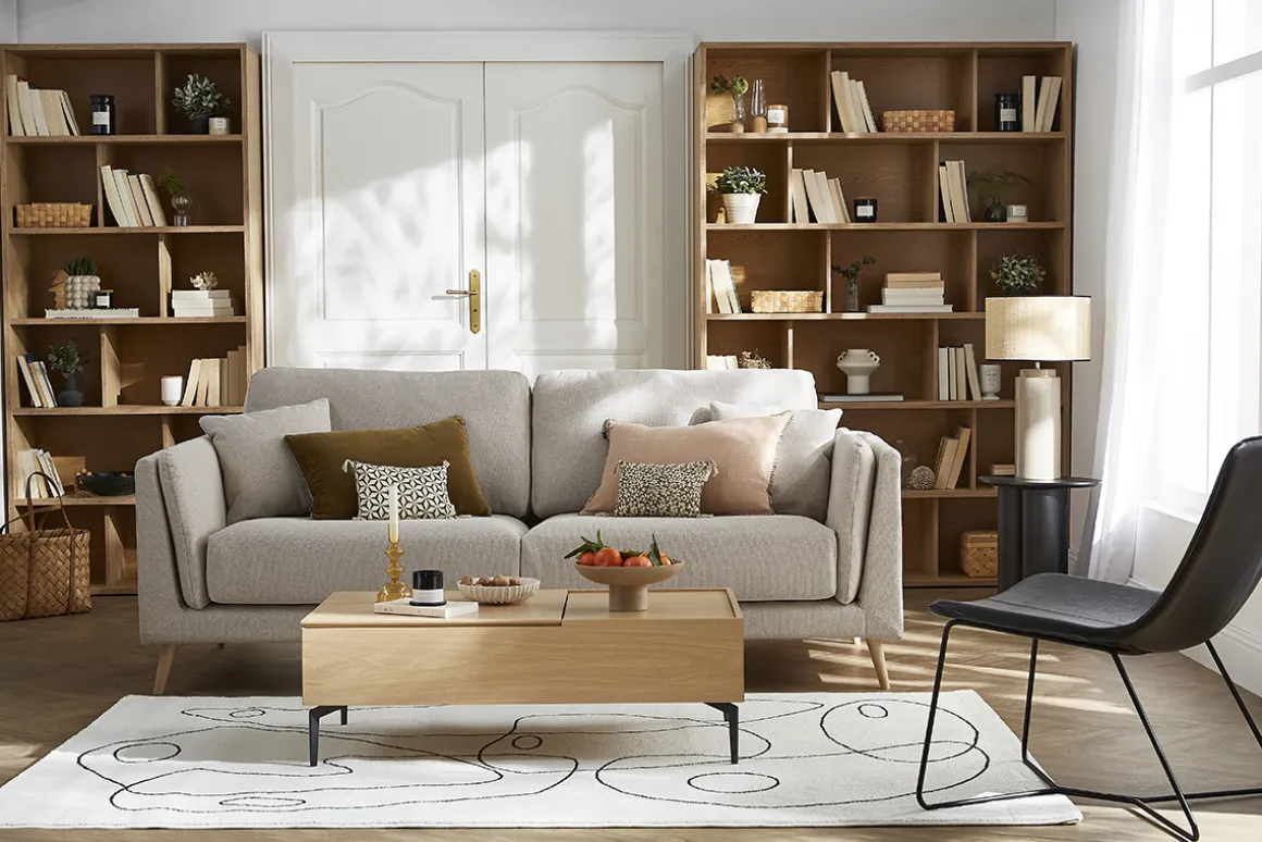 Outlet Miliboo Librería nórdica de madera blanca 140 cm EPURE