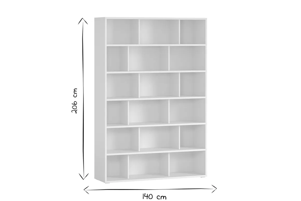 Outlet Miliboo Librería nórdica de madera blanca 140 cm EPURE