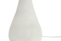 Hot Miliboo Lámpara de mesa blanca de cerámica efecto piedra con pantalla de rafia 49 cm PYRUS